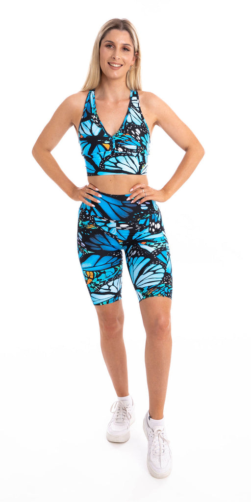 Butterfly Eco Biker Shorts with Pockets