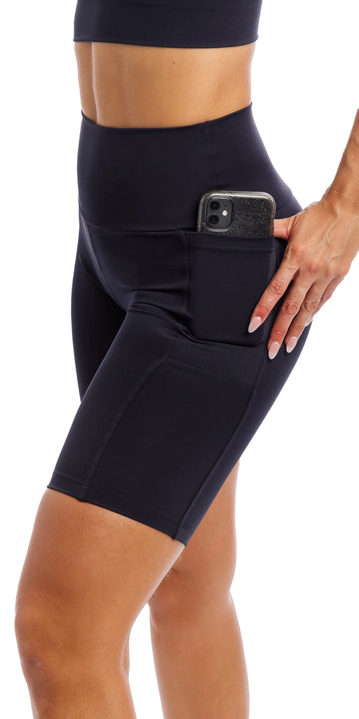 Midnight Body Luxe Biker Shorts with Pockets