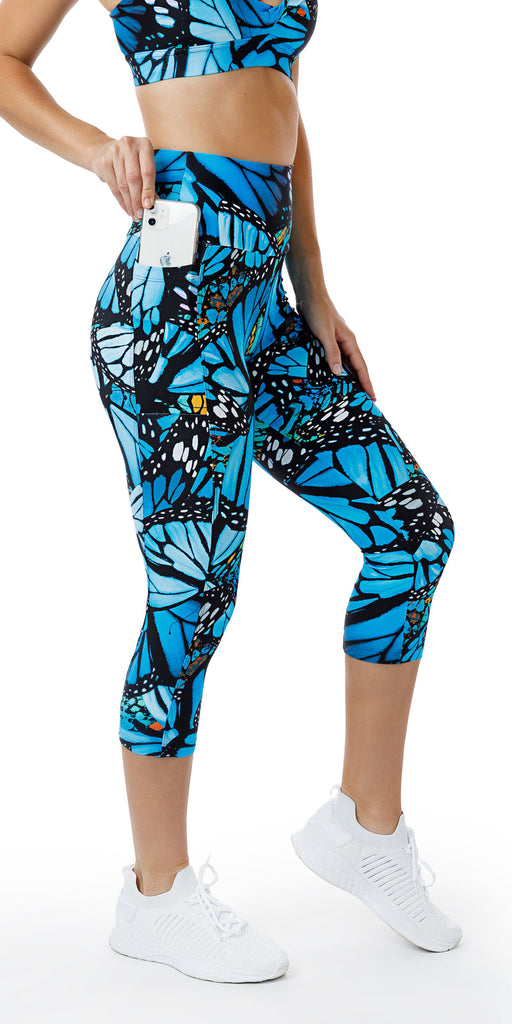 JH Butterfly Eco Capri Leggings with Pockets