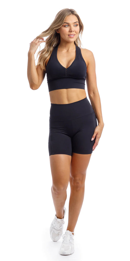 Midnight Body Luxe Midi Shorts with Pockets